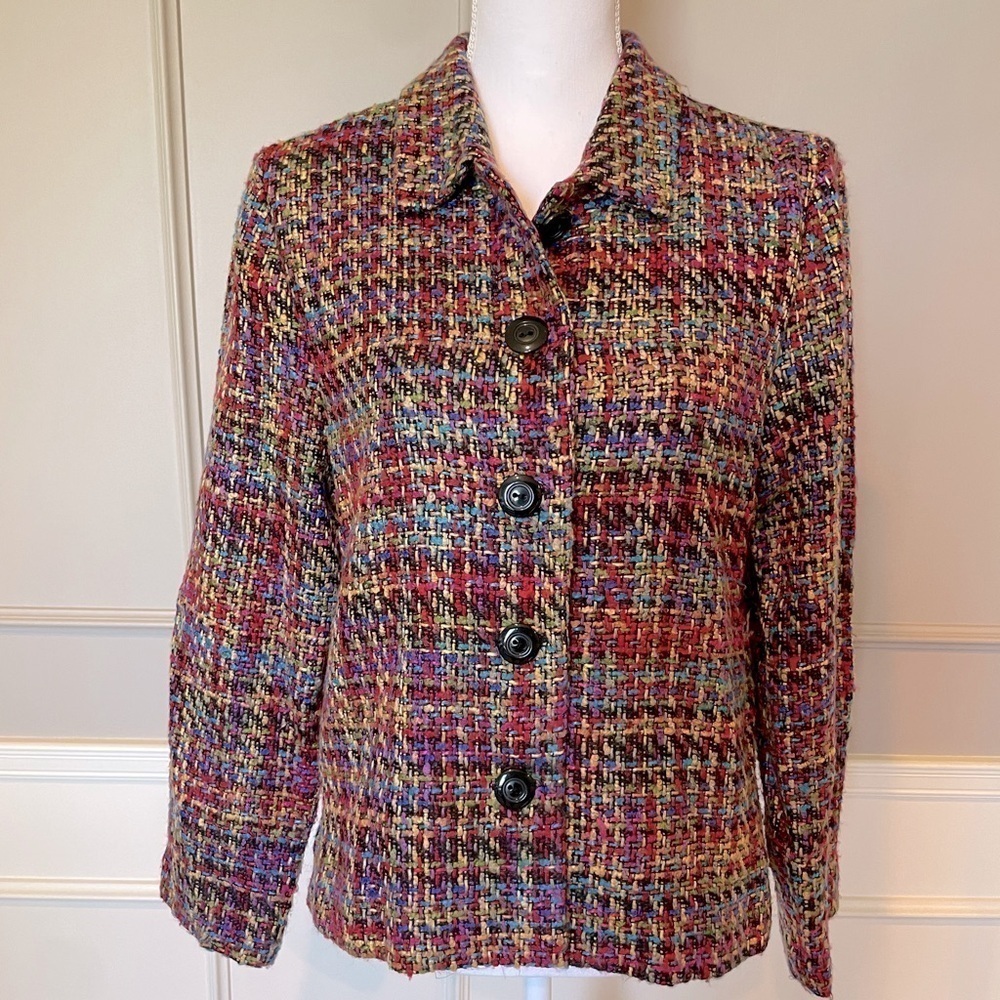Coldwater Creek Multicolor Tweed Blazer
